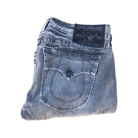 TRUE Religion Jeans Size 38 BILLY BIG T Gray - Picture 8 of 13